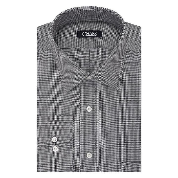 Men's Chaps Classic-fit Broadcloth Dress Shirt, Size: 15-34/35, Black
