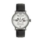 Disney's Mickey Mouse & Minnie Mouse 1928 Men's Leather Watch, Size: Large, Black