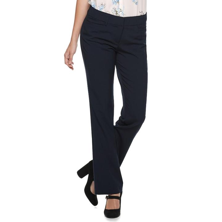 Juniors' Candie's&reg; Audrey Mid-rise Slimming Bootcut Pants, Teens, Size: 5, Blue