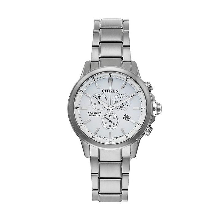 Citizen Eco-drive Men's Ti + Ip Super Titanium Chronograph Watch, Grey