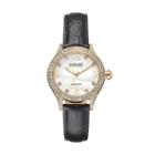 August Steiner Women's Diamond & Crystal Leather Watch, Black