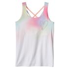 Girls 7-16 So&reg; Criss-cross Performance Tank Top With Built-in Bra, Girl's, Size: 12, Brt Pink