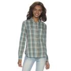 Juniors' Mudd&reg; 2-pocket Button Down Shirt, Girl's, Size: Xs, Med Green