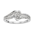 Always Yours Sterling Silver 1/6 Carat T.w. Diamond Heart Engagement Ring, Women's, Size: 8, White