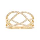 10k Gold 1/3 Carat T.w. Diamond Openwork Ring, Women's, Size: 9, White