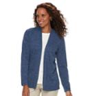 Women's Croft & Barrow&reg; Essential Open Front Cardigan, Size: Xl, Dark Blue