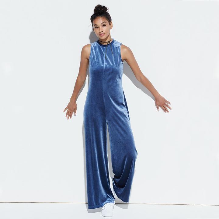 K/lab Velvet Jumpsuit, Girl's, Size: Xs, Blue
