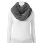 Cuddl Duds Faux Shearling Reversible Infinity Scarf, Women's, Grey (charcoal)