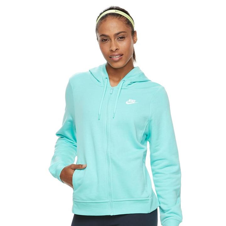 Women's Nike French Terry Hoodie, Size: Xl, Turquoise/blue (turq/aqua)