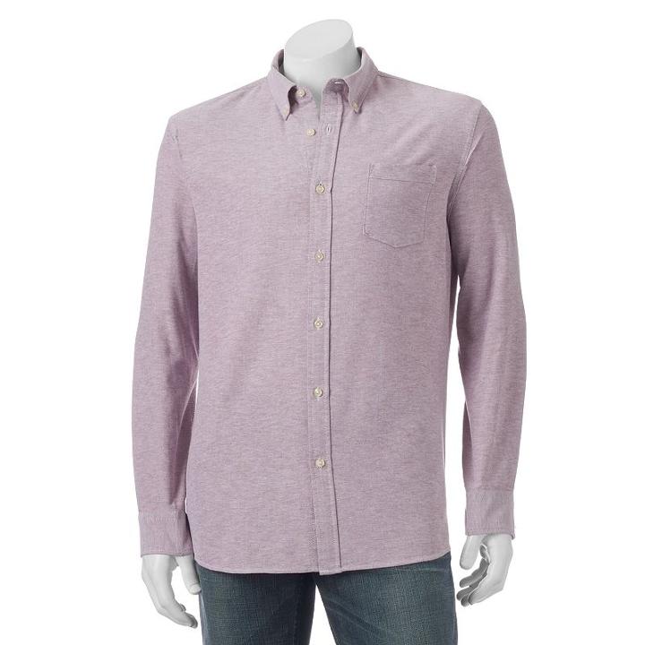 Big & Tall Sonoma Goods For Life&reg; Classic-fit Oxford Button-down Shirt, Men's, Size: 3xl Tall, Dark Red
