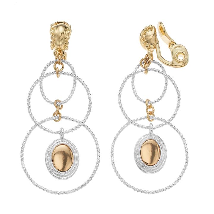 Napier Two Tone Orbital Drop Earrings, Women's, Multicolor