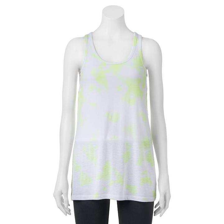 Juniors' So&reg; Mesh Back Racerback Tunic Tank, Girl's, Size: Small, Med Yellow