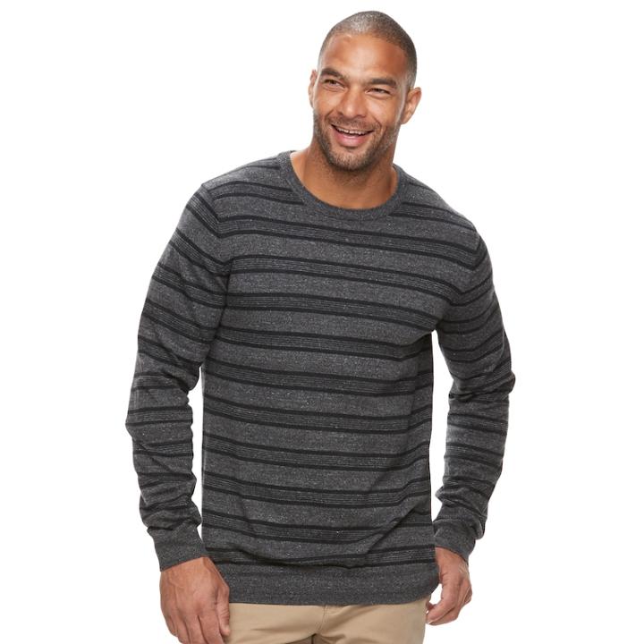 Big & Tall Sonoma Goods For Life&trade; Classic-fit Coolmax Crewneck Sweater, Men's, Size: L Tall, Black
