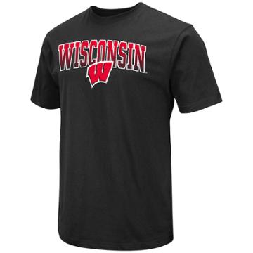 Men's Campus Heritage Wisconsin Badgers Graphic Tee, Size: Xxl, Black
