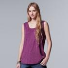 Women's Simply Vera Vera Wang Floral Jacquard Tank, Size: Medium, Med Purple
