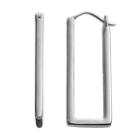 She Sterling Silver Rectangle Hoop Earrings, Women's, Grey