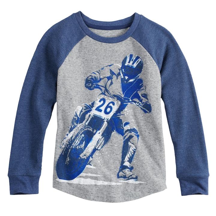 Boys 4-12 Sonoma Goods For Life&trade; Thermal Raglan Top, Size: 7, Med Grey