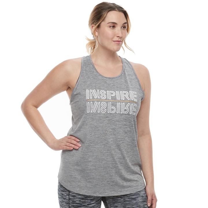 Plus Size Tek Gear&reg; Graphic Tank Top, Women's, Size: 1xl, Med Grey