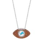 Sterling Silver Crystal Detroit Lions Football Pendant, Women's, Brown