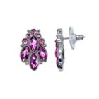 1928 Nickel Free Faceted Stone Cluster Stud Earrings, Women's, Purple