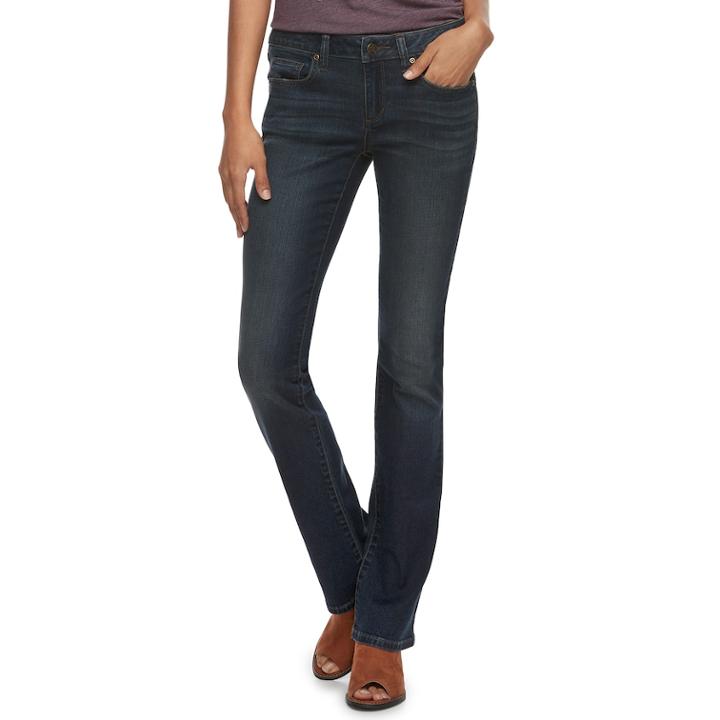 Women's Sonoma Goods For Life&trade; Curvy Bootcut Jeans, Size: 12 T/l, Dark Blue