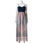 Juniors' Trixxi Lace Chiffon Maxi Dress, Teens, Size: Small, Blue (navy)