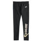 Girls 7-16 Nike Just Do It Foil Print Leggings, Size: Xs, Grey (charcoal)