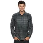 Men's Apt. 9&reg; Modern-fit Plaid Brushed Flannel Button-down Shirt, Size: Xxl, Med Green