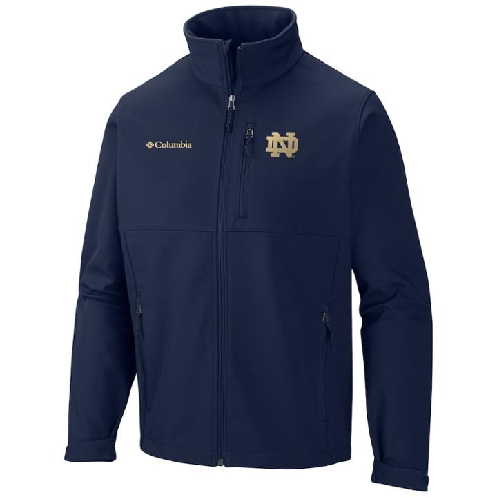 Men's Columbia Notre Dame Fighting Irish Ascender Softshell Jacket, Size: Small, Med Blue