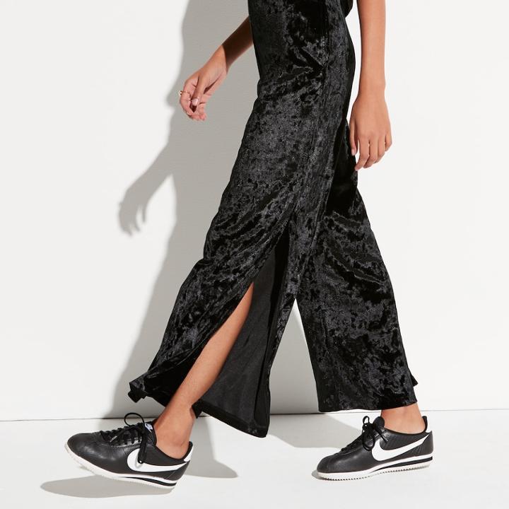 K/lab High-waist Wide Leg Velvet Pants, Size: Xl, Black