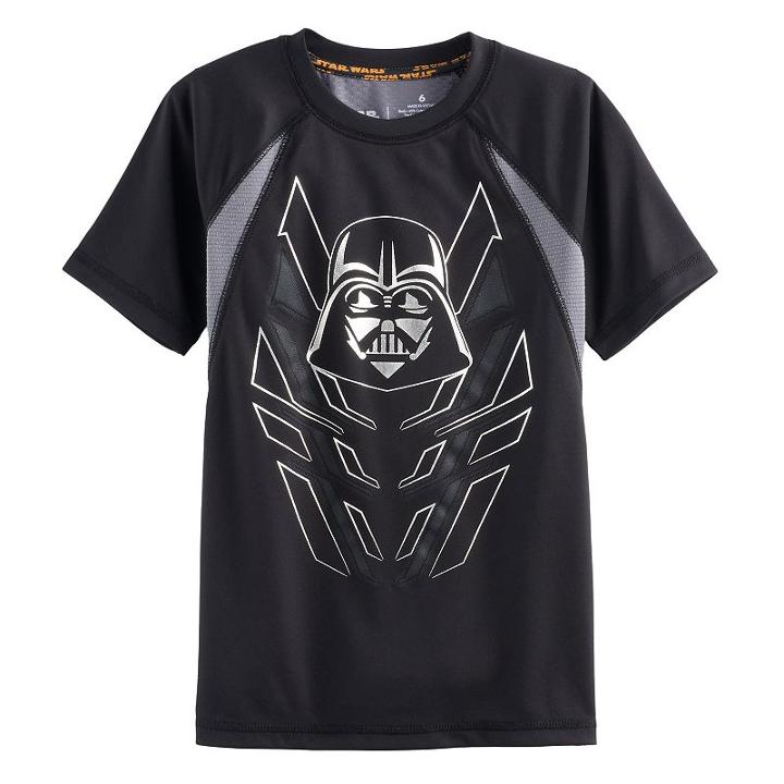Boys 4-7x Star Wars A Collection For Kohl's Darth Vader Foiled Mesh Raglan Tee, Size: 7, Black