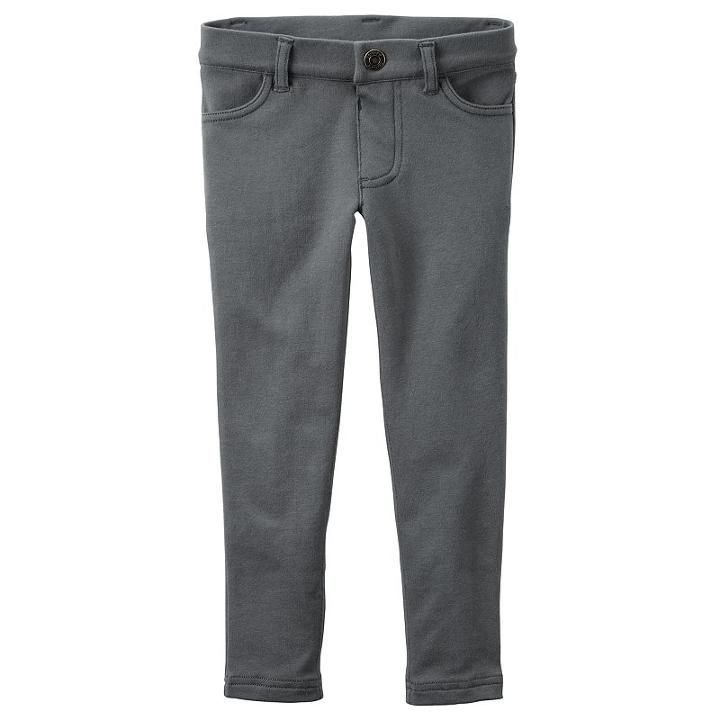 Girls 4-8 Carter's French Terry Colored Jeggings, Girl's, Size: 4, Grey (charcoal)