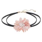 Mudd&reg; Pink Chiffon Flower Choker Necklace, Women's, Light Pink