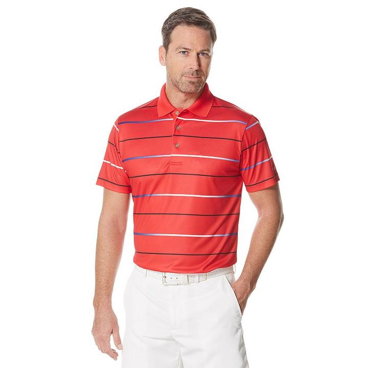 Big & Tall Grand Slam Classic-fit Striped Driflow Performance Golf Polo, Men's, Size: 2xb, Brt Red