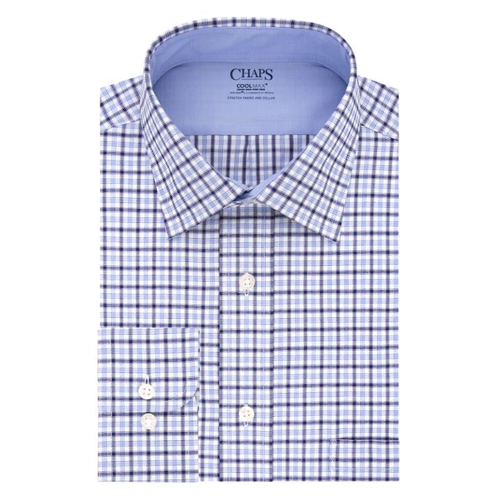 Men's Chaps Cool Max Regular-fit Dress Shirt, Size: 17.5-32/33, Dark Blue