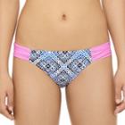 Juniors' Hot Water Geometric Hipster Bikini Bottoms, Size: Small, Dark Grey