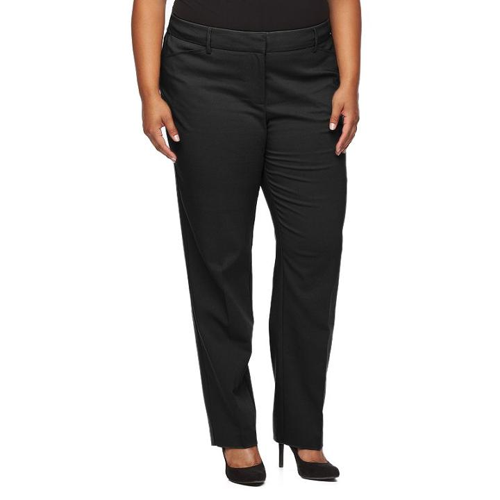 Plus Size Apt. 9&reg; Lucca Modern Fit Straight-leg Pants, Women's, Size: 18 W, Black