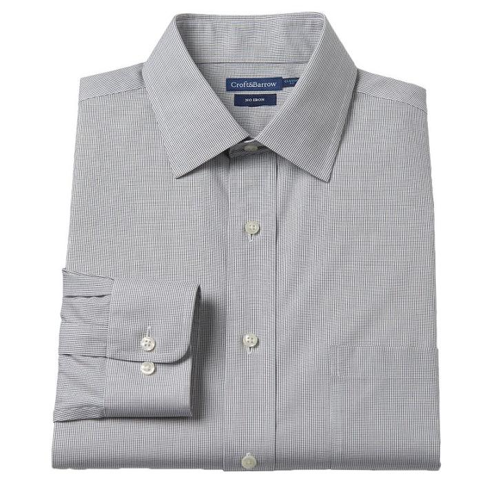 Big & Tall Croft & Barrow&reg; Spread-collar No-iron Dress Shirt, Men's, Size: 20 34/5b, White