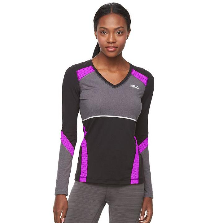 Women's Fila Sport&reg; Heathered Titanium Workout Tee, Size: Medium, Oxford