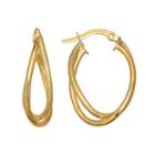 Everlasting Gold 14k Gold Textured Double Hoop Earrings, Women's, Yellow