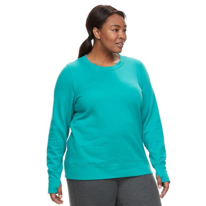Plus Size Tek Gear&reg; Fleece Sweatshirt, Women's, Size: 1xl, Turquoise/blue (turq/aqua)