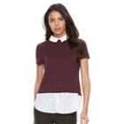 Women's Elle&trade; Mock-layer Striped Top, Size: Small, Oxford