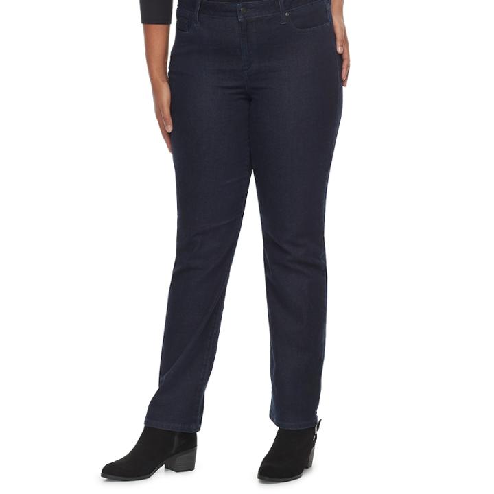 Plus Size Sonoma Goods For Life&trade; Slim Straight Jeans, Women's, Size: 16w Short, Dark Blue