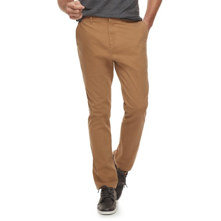 Men's Sonoma Goods For Life&trade; Modern-fit Athletic Stretch Twill Chino Pants, Size: 38x30, Dark Beige
