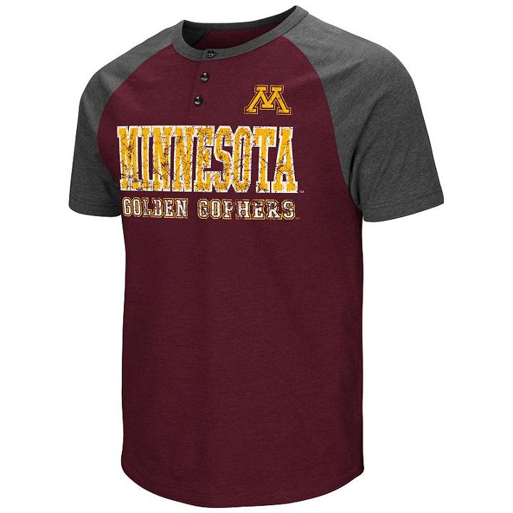 Men's Colosseum Minnesota Golden Gophers Spotter Henley, Size: Medium, Dark Red