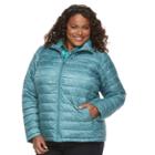 Plus Size Columbia Frosted Ice Printed Puffer Jacket, Women's, Size: 2xl, Lt Green