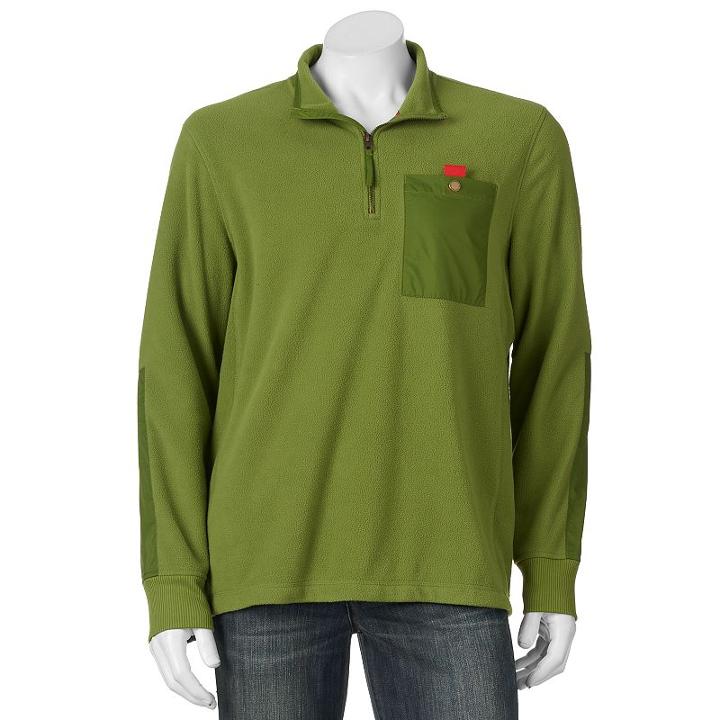 Men's Caribbean Joe Classic-fit Quarter-zip Pullover, Size: Large, Green Oth