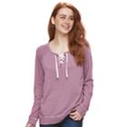 Juniors' Plus Size So&reg; Lace-up Sweatshirt, Teens, Size: 3xl, Drk Purple