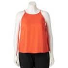 Juniors' Plus Size Mudd&reg; Pom-pom Halter Tank, Girl's, Size: 1xl, Med Orange