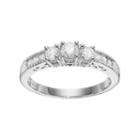 14k White Gold 1/2 Carat T.w. Diamond 3-stone Engagement Ring, Women's, Size: 8